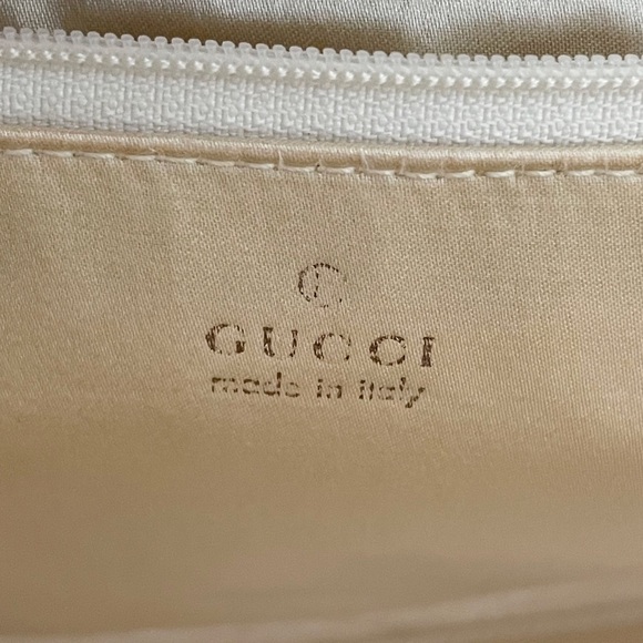 Gucci ivory white nylon vintage metal handle shoulder bag 90s - Picture 10 of 12